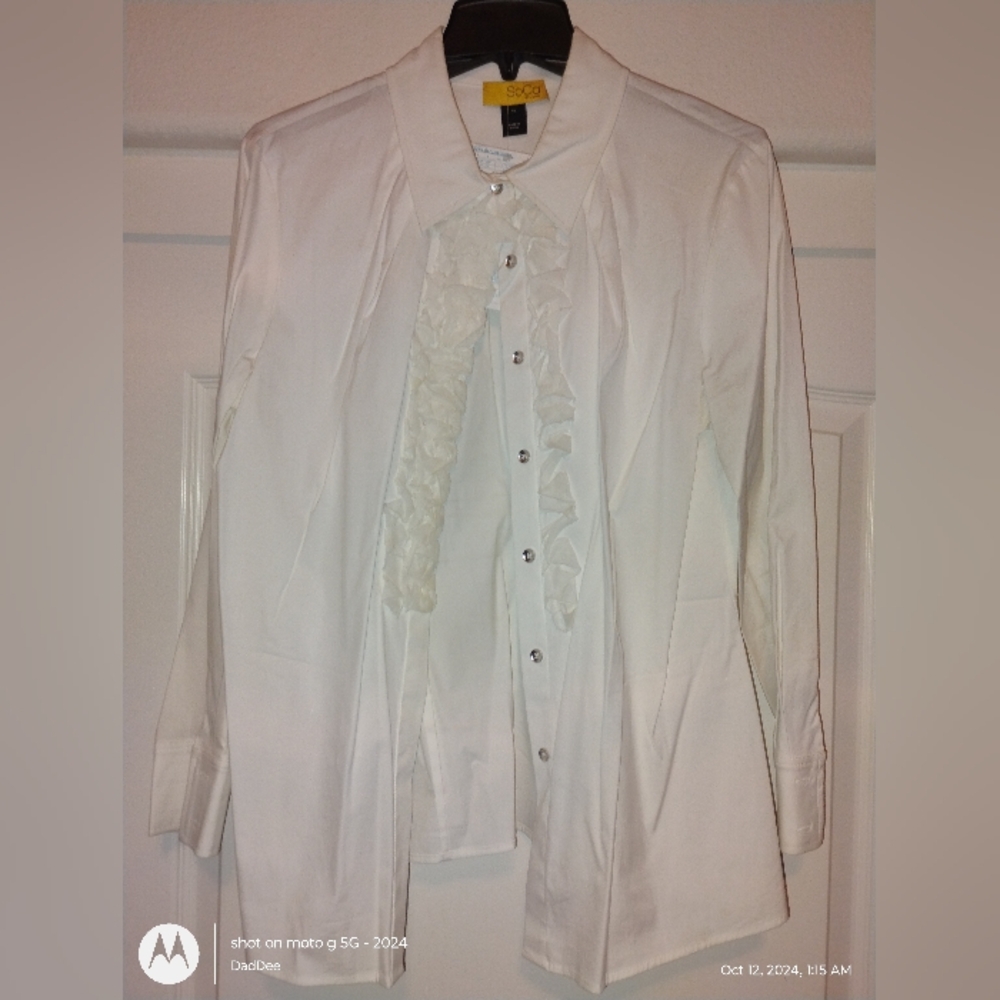 St. John Silk Button Down Shirt